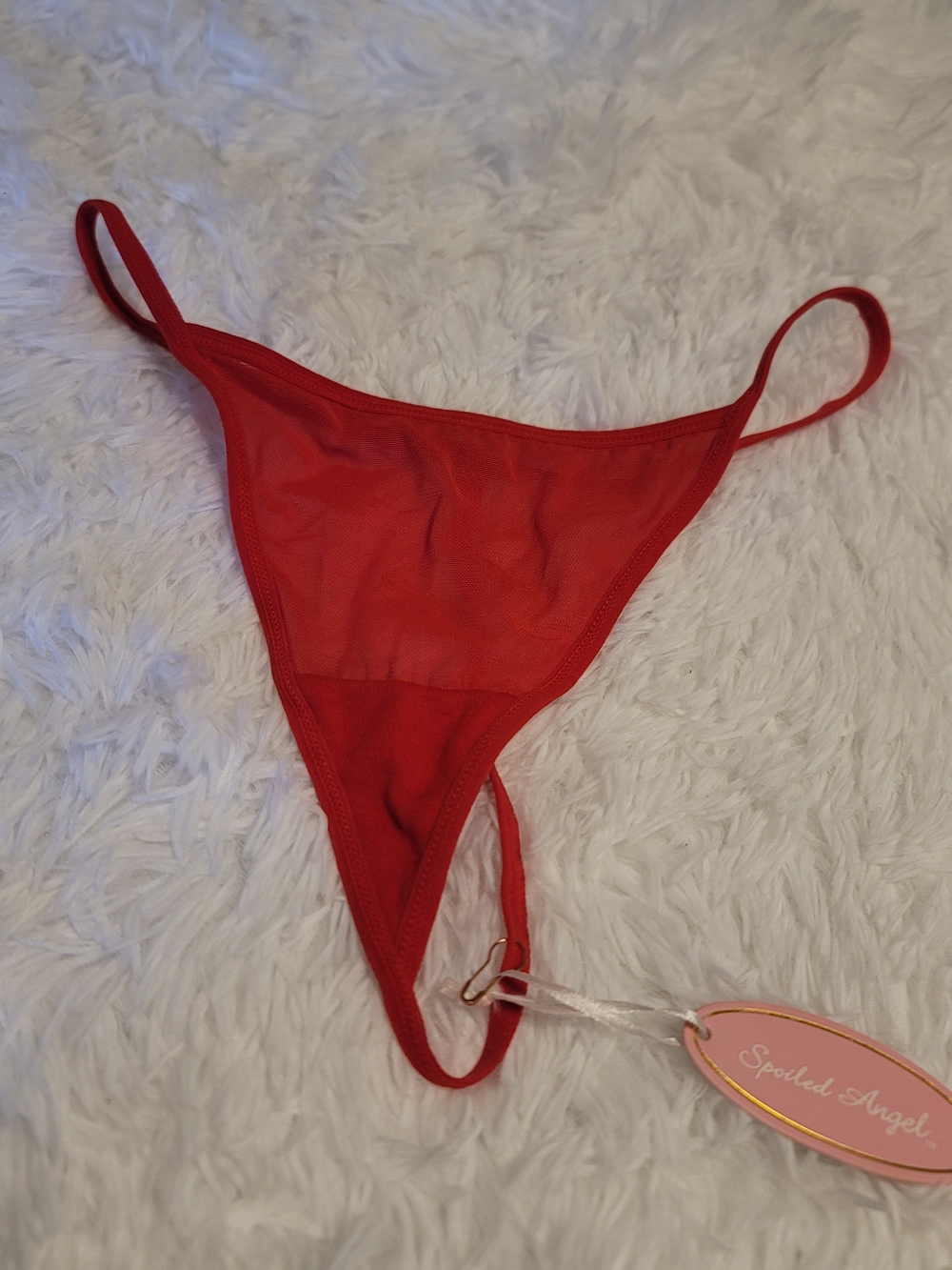 🔥3 For $25 Spoiled Angel Red Micro Thong Bikini Bottom Size Large NWT